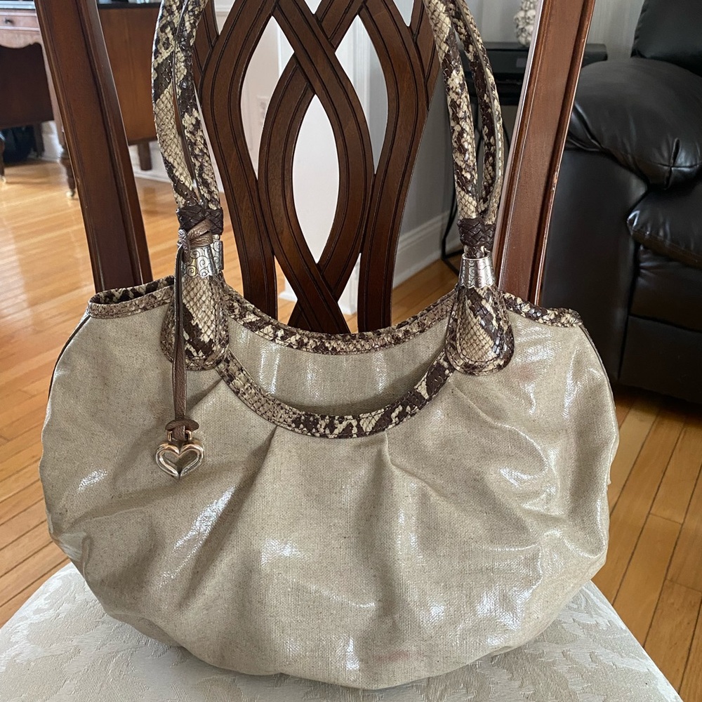 Brighton bag with snake leather trim and handles